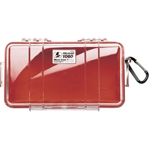 Pelican 1060 Micro Case - Clear With Red