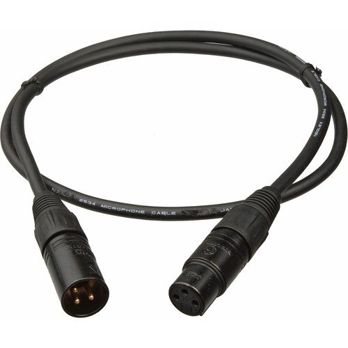 JBS Microphone Cable  XLR Female to XLR Male Gold Studio -2m Black