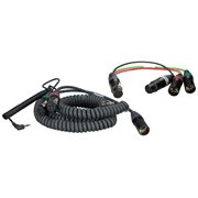 AMBIENT Coiled mixer / camera loom, 2x XLR-3F + 3.5 mm TRS + HBY7-5