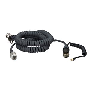 AMBIENT Coiled mixer / camera loom, 5-pin to XLR-3M + 3.5 mm TRS