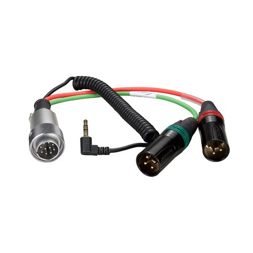 AMBIENT Breakout cable 10-pin Hirose / M to 2x XLR-3M + 3.5 mm TRS 90°