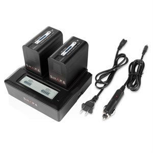 SHAPE NP-F980 lithium-ion two batteries with dual LCD charger