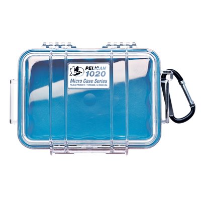 Pelican 1020 Micro Case - Clear With Blue