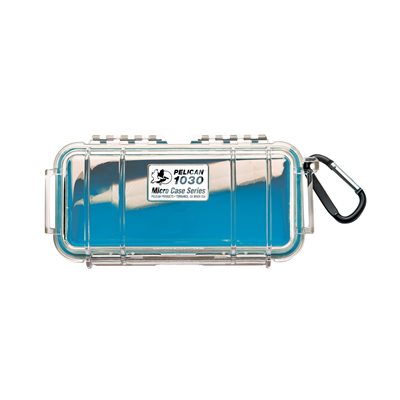 Pelican 1030 Micro Case - Clear With Blue
