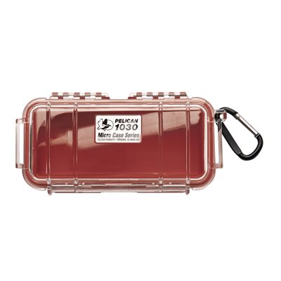 Pelican 1030 Micro Case - Clear With Red
