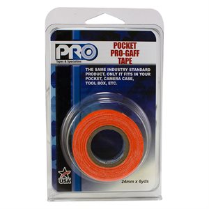 Pro Tapes® Pocket Tape Fluorescent 1" Orange 5.4m / 6yd -1" Core