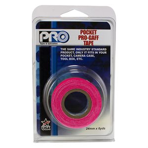 Pro Tapes® Pocket Tape Fluorescent 1" Pink 5.4m / 6yd -1" Core
