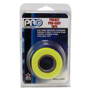 Pro Tape Pocket Tape Fluorescent 1" Yellow 5.4m / 6yd -1" Core