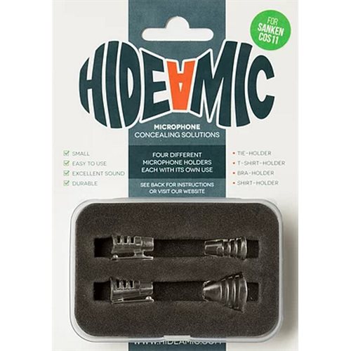 Hide-a-mic for Sanken COS11 set 4 different holders in case, Transparent