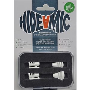 Hide-a-mic for Sanken COS11 set 4 different holders in case, White