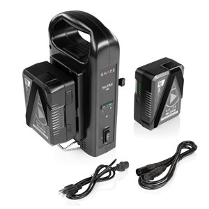 SHAPE Two SHAPE FULL PLAY 14.8 V 98Wh V-Mount Batteries with SHAPE FULL PLAY Travel Battery Charger