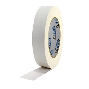 Pro Tapes® Pro 46 White Colored Crepe Paper Masking Tape 1" 54m / 60yds - 3" Core