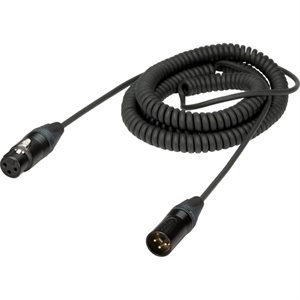 AMBIENT Coiled microphone cable mono XLR3F to XLR3M, 50 to 200 cm